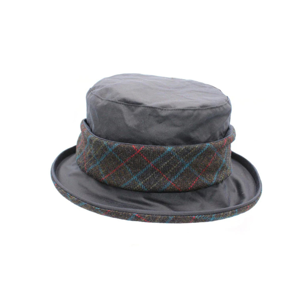 Heather  Natalie Wax Tweed Band Hat - Navy