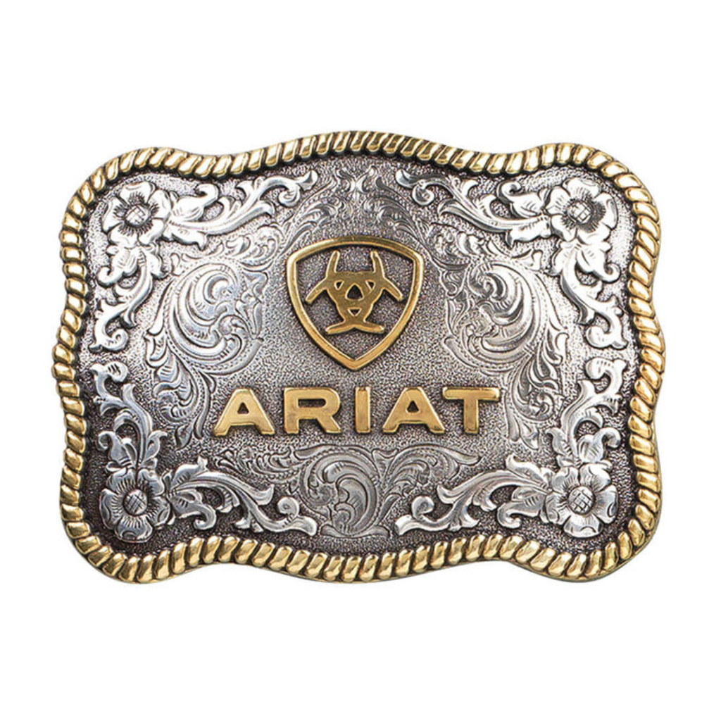 Ariat Rectangular Edged Silver Buckle
