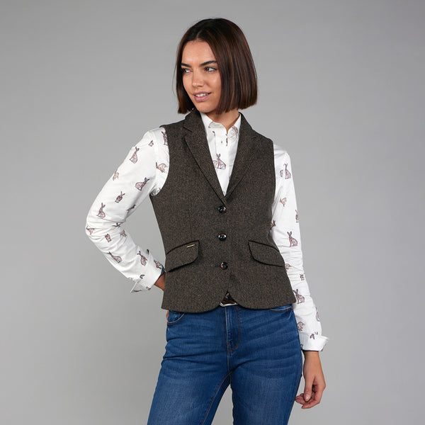 Toggi Ladies Harrow Tweed Gilet - Russet Tweed
