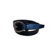 Hide and Collar Leather Belt Nickel Horse Buckle - Black