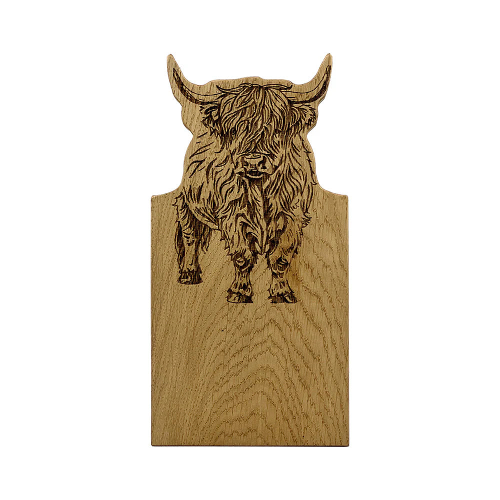 Selbrae Framed Oak Serving Board - Small - Highland Cow