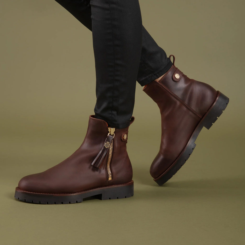 Fairfax and Favor Ladies Oakham Ankle Boot - Mahogany Leather