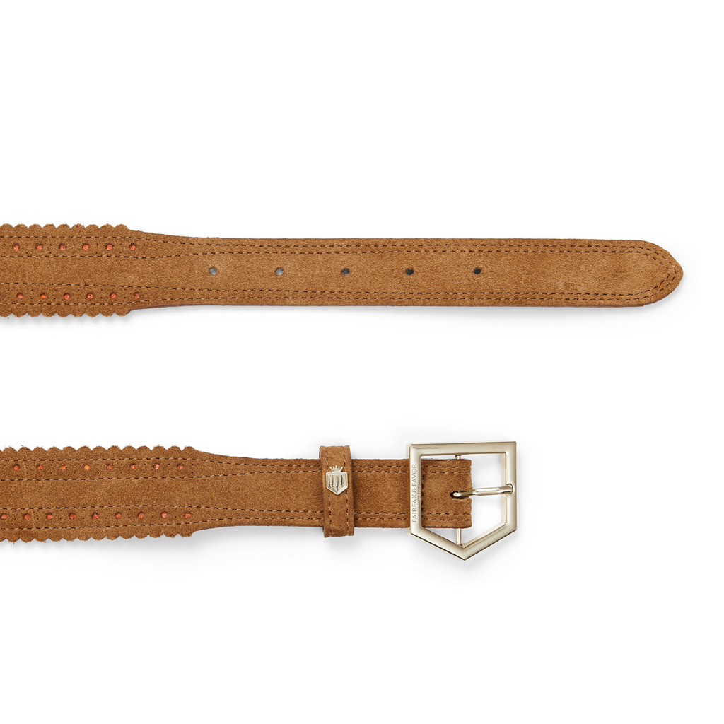 Fairfax and Favor Regina Belt - Tan Suede