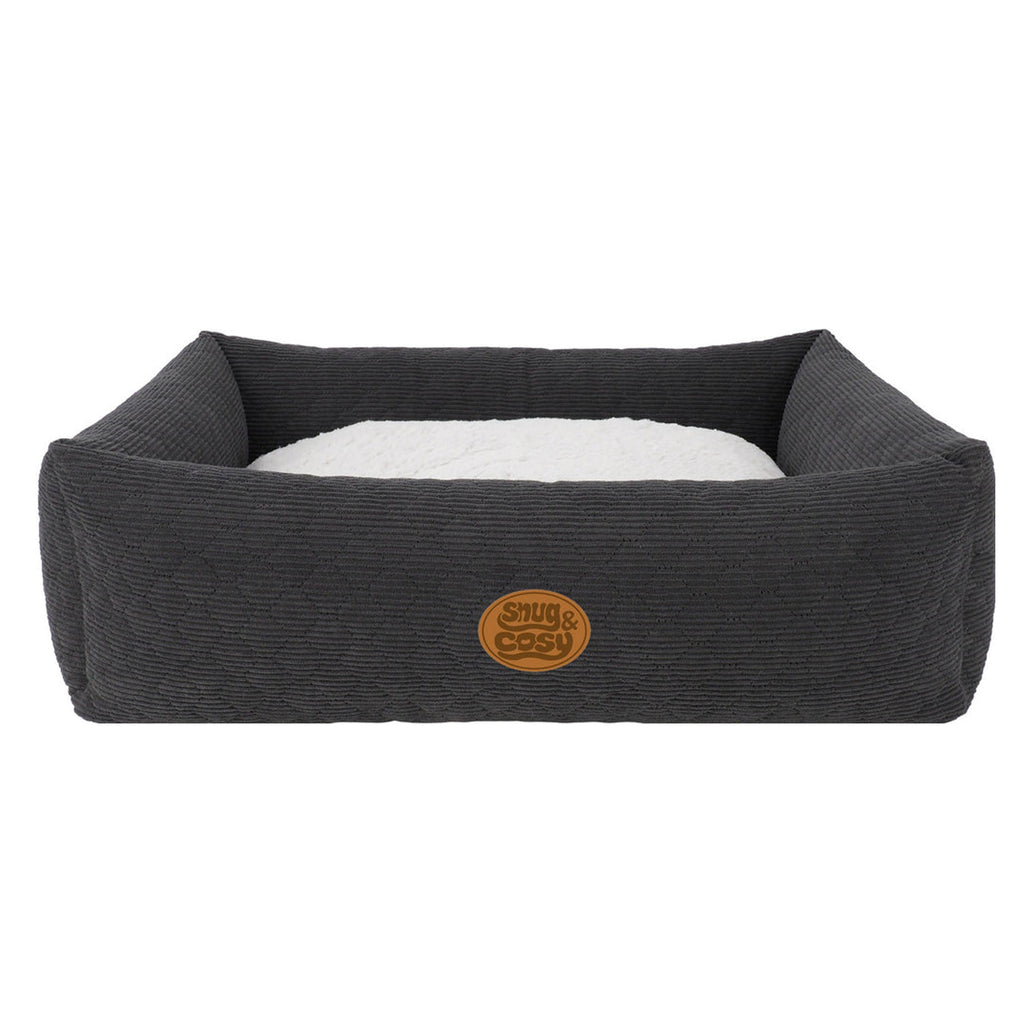 Snug and Cosy Lush Rectangle Bed - Charcoal