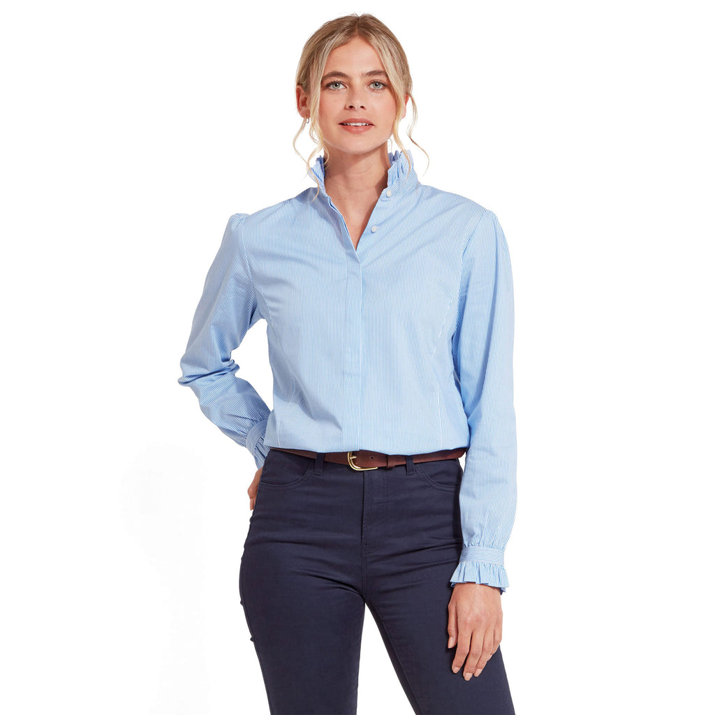 Schoffel Ladies Fakenham Shirt - Light Blue Stripe