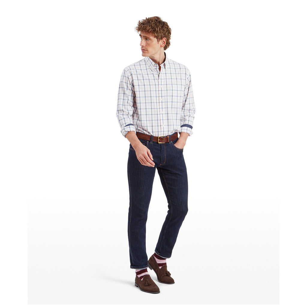 Schoffel Mens Brancaster Classic Shirt - Stone Blue Check