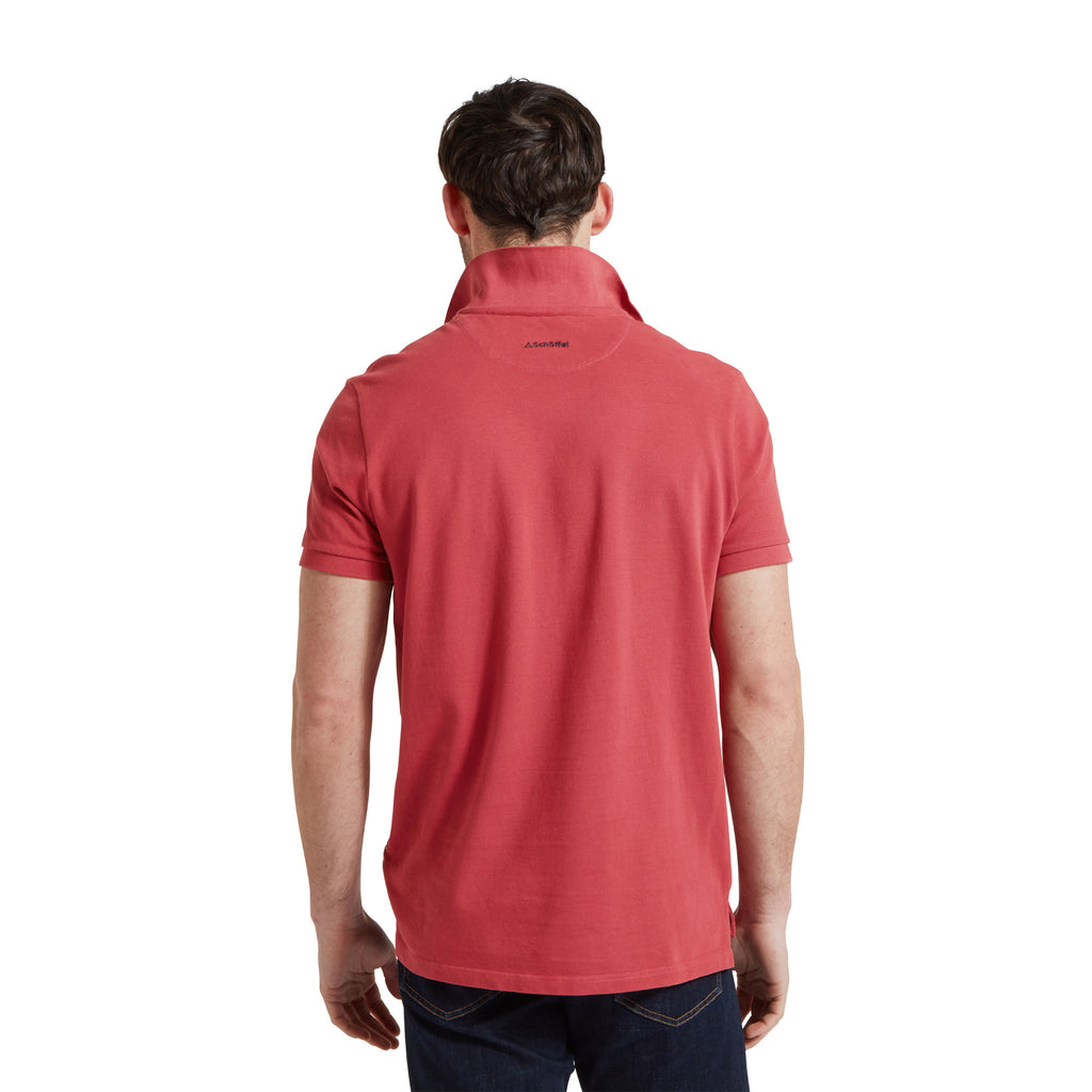 Schoffel Mens St Ives Garment Dyed Polo Shirt - Slate Red
