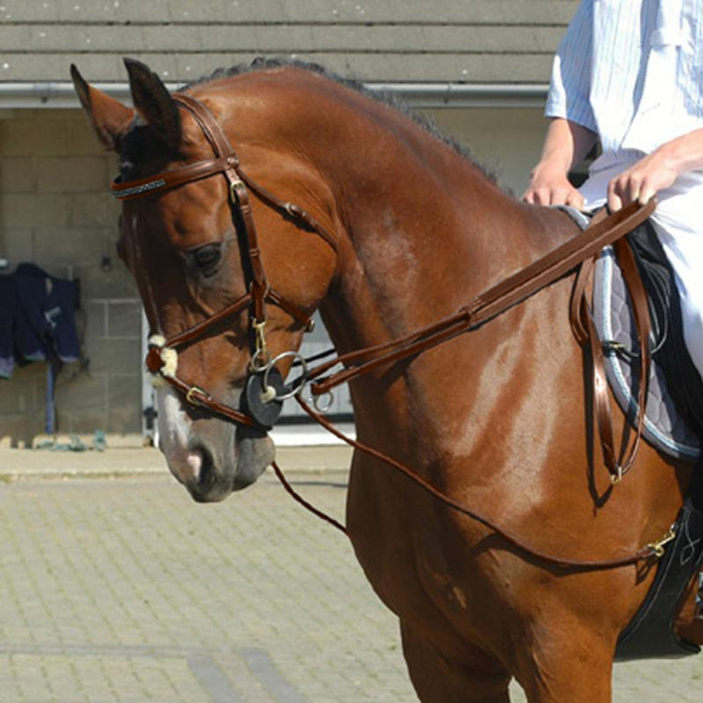 John Whitaker Rope Draw Reins - Brown