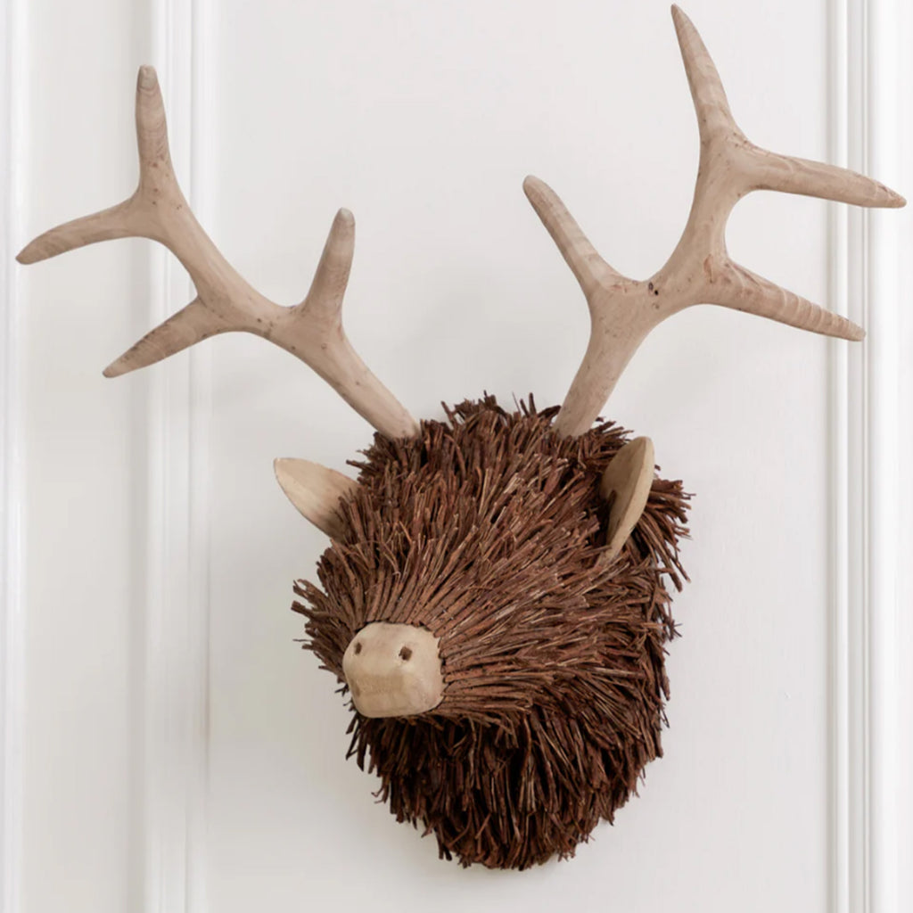 Voyage Stag Head Wall Mount Wooden Sculpture