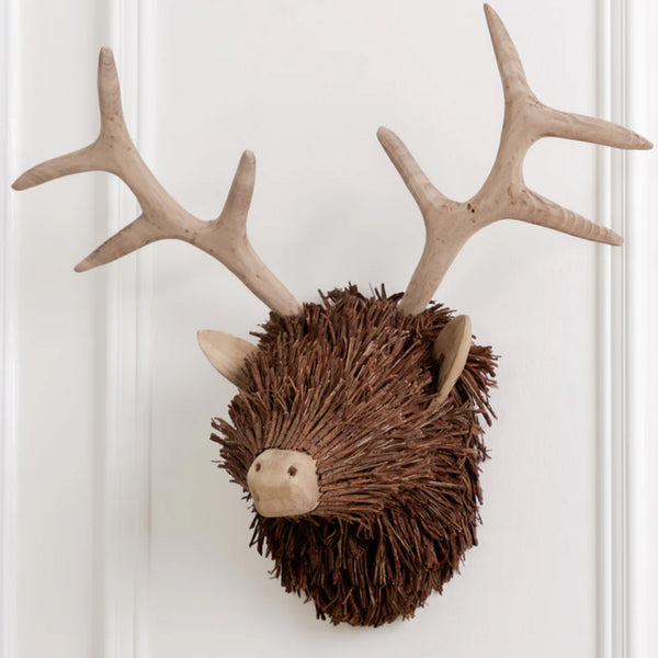 Voyage Stag Head Wall Mount Wooden Sculpture