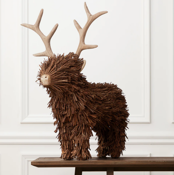 Voyage Standing Stag Wooden Sculpture