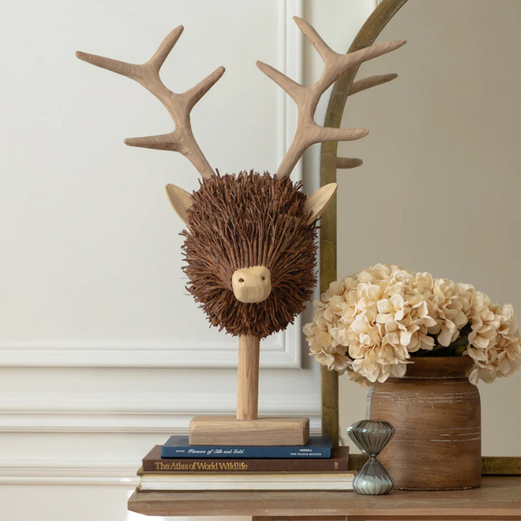 Voyage Stag Head Wooden Sculpture