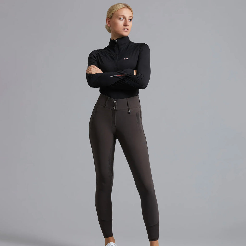 Premier Equine Arclos Ladies Technical Long Sleeve Riding Top - Black