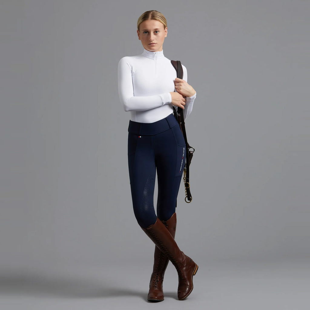 Premier Equine Mirillo Ladies Full Seat Gel Riding Tights - Navy