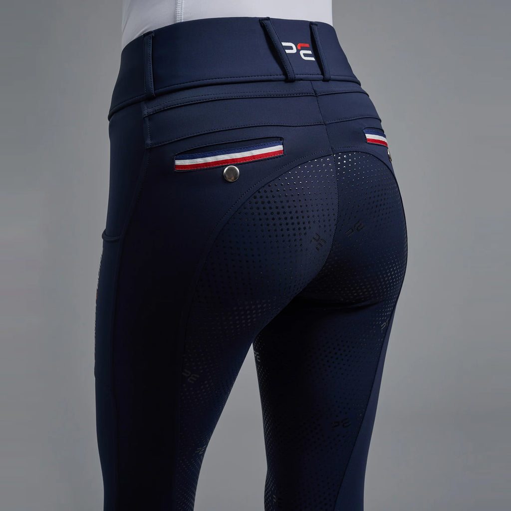 Premier Equine Mirillo Ladies Full Seat Gel Riding Tights - Navy