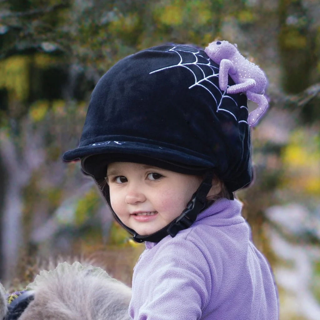Equetech Cobweb Spider Hat Silk - Black/Purple
