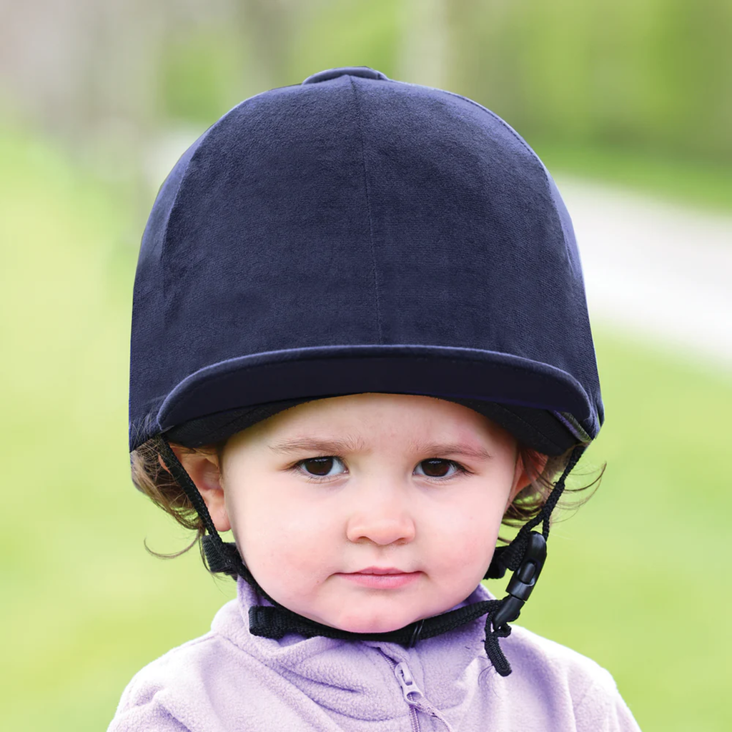Equetech Childs Premium Velvet Show Hat Silk - Navy