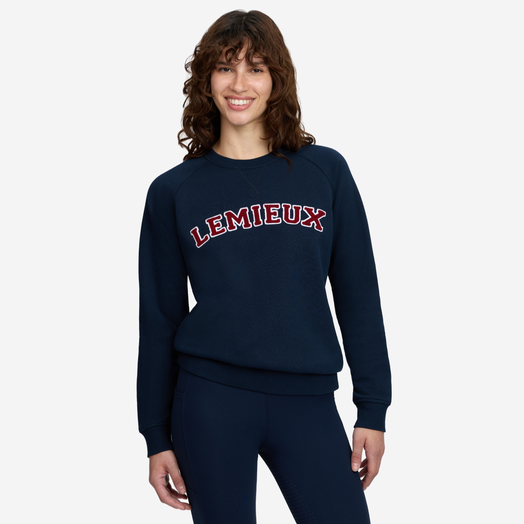 LeMieux Ladies Vida Varsity Crew Neck Sweat - Navy