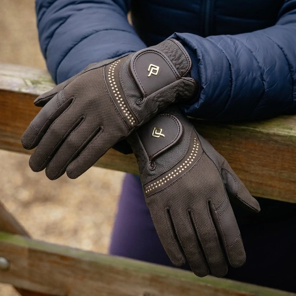 LeMieux Crystal Gloves - Espresso