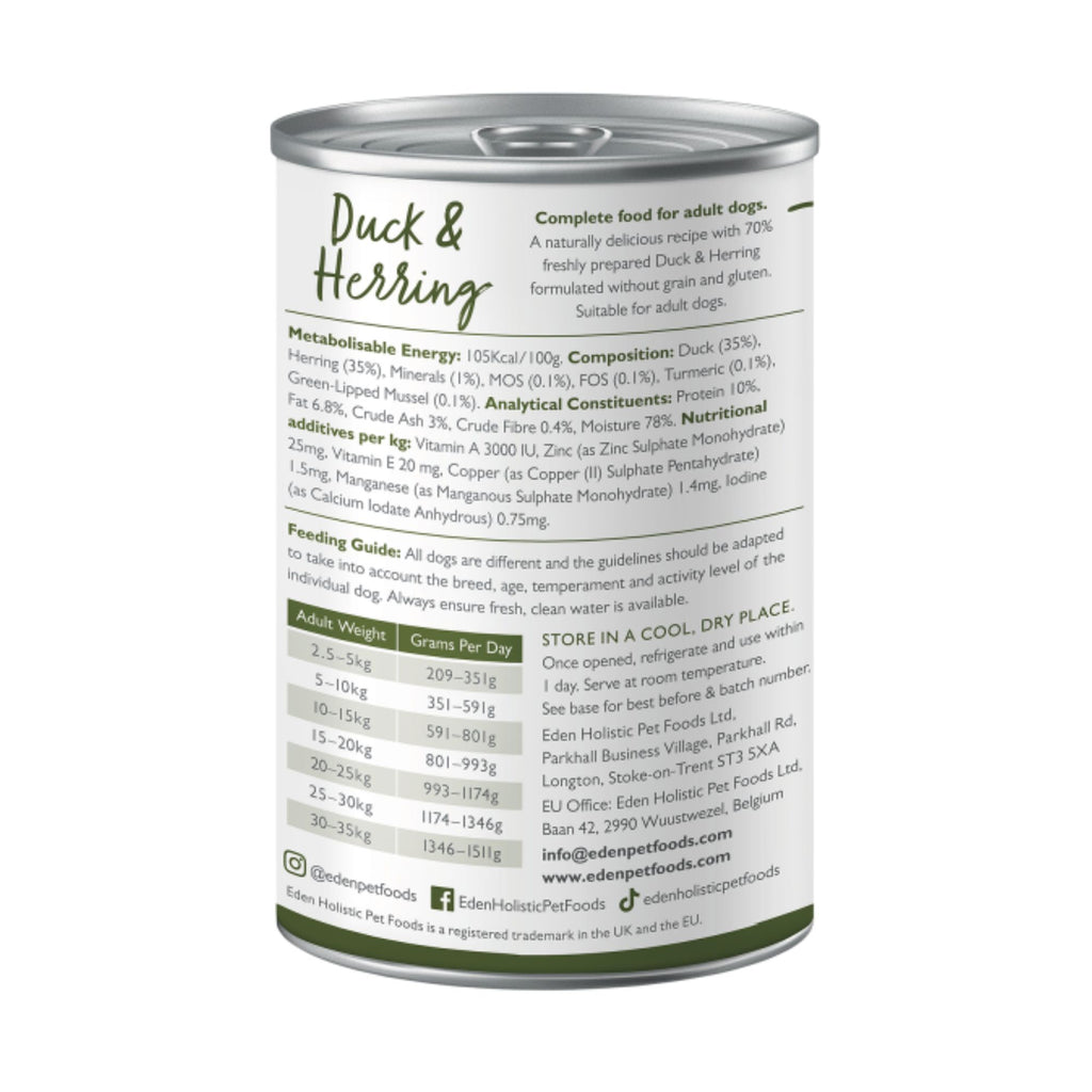 Eden Gourmet Wet Food for Dogs Duck & Herring 400g