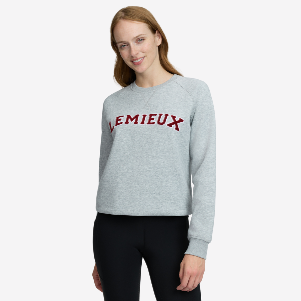 LeMieux Ladies Vida Varsity Crew Neck Sweat - Grey Marl
