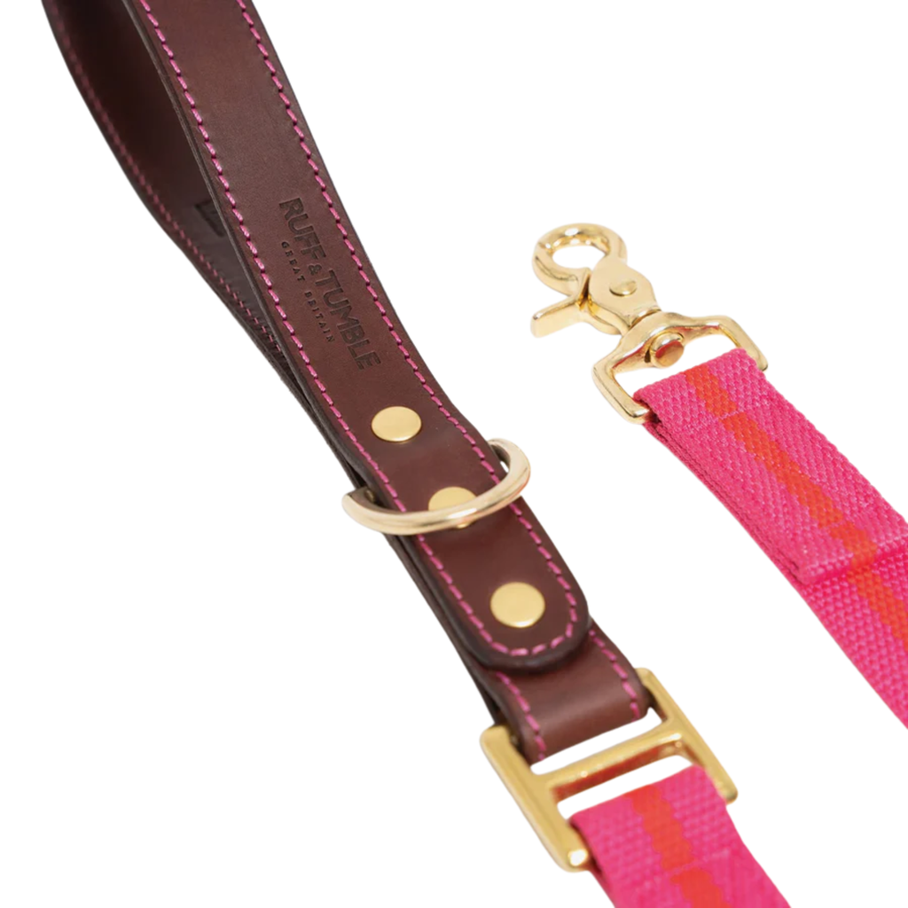 Ruff & Tumble Blakeney Leather Dog Lead - Fuschia