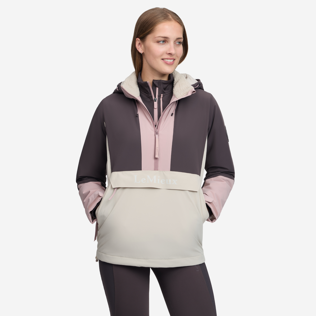 LeMieux Ladies Phoebe 1/2 Zip Waterproof Anorak - Wild Rose