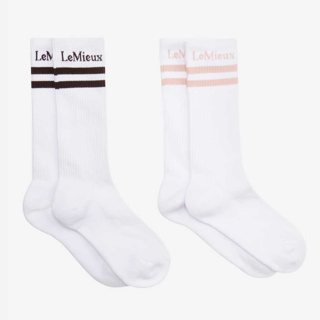 LeMieux Tall Crew Socks 2 Pack - White
