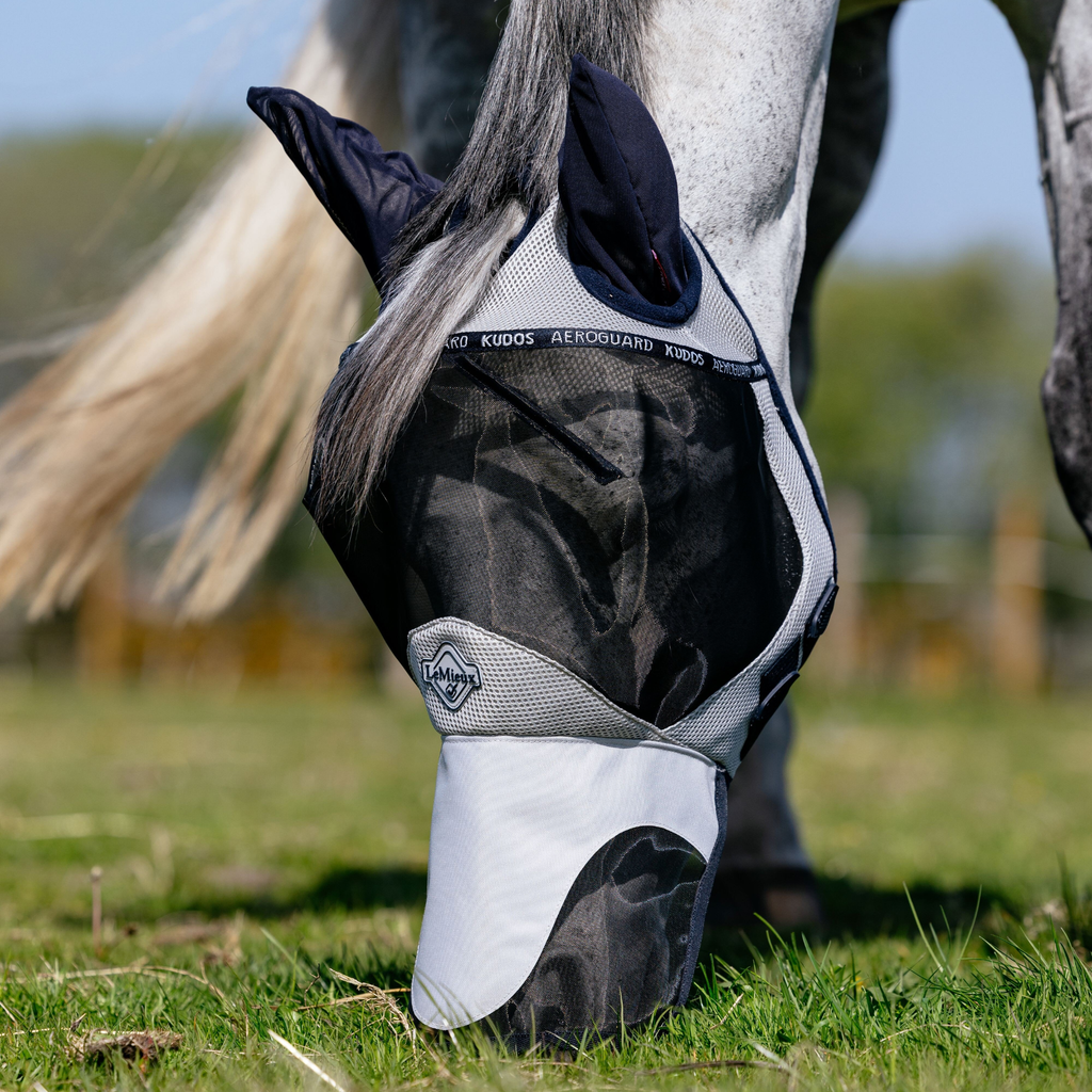 LeMieux Kudos AeroGuard Full Fly Mask - Navy