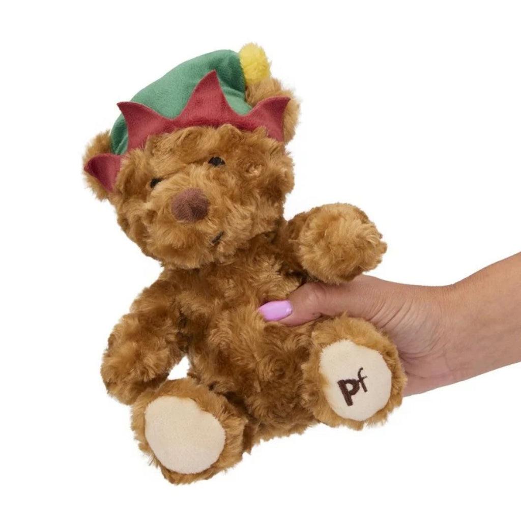 Petface Carley Curly Teddy with Elf Hat Christmas Dog Toy
