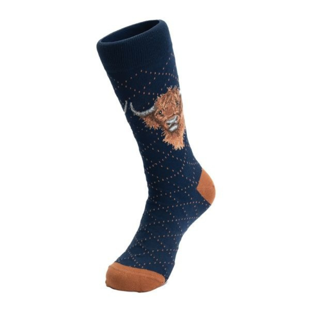 Wrendale Highland Cow Mens Socks - Highland Heathers