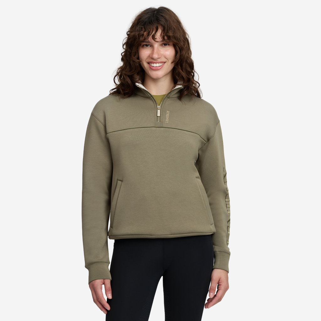 LeMieux Ladies Scarlet Quarter Zip Sweat - Willow Green