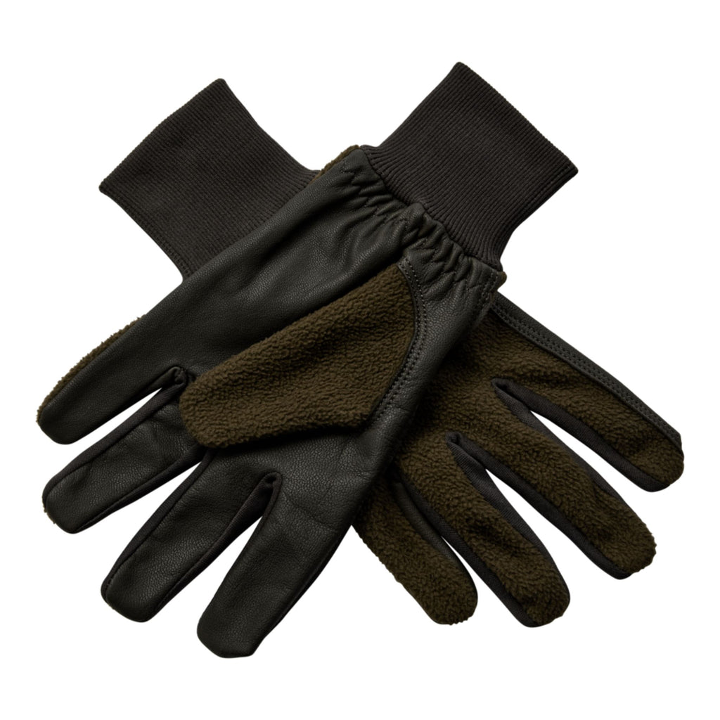 Deerhunter Fleece Gloves With Leather - Art Green