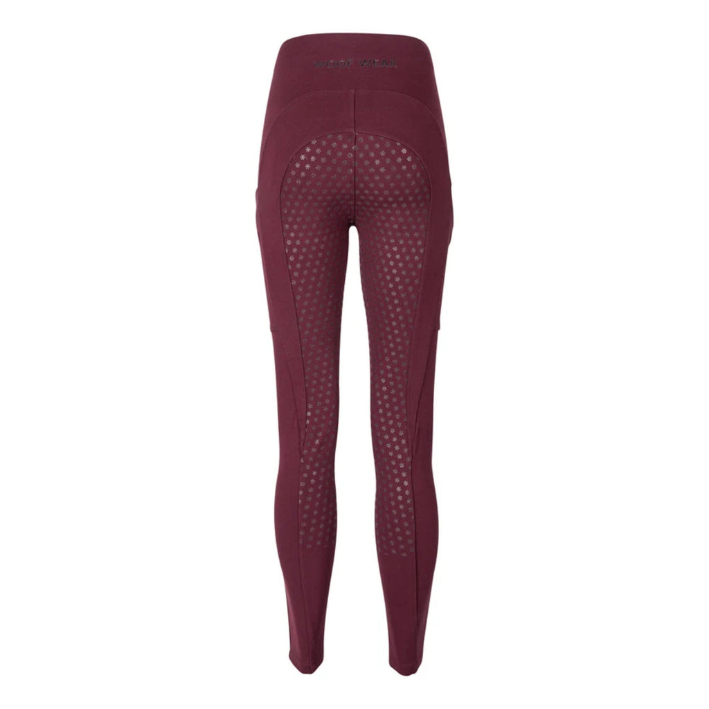 Woof Wear Ladies Full Seat Winter Riding Tights - Plum