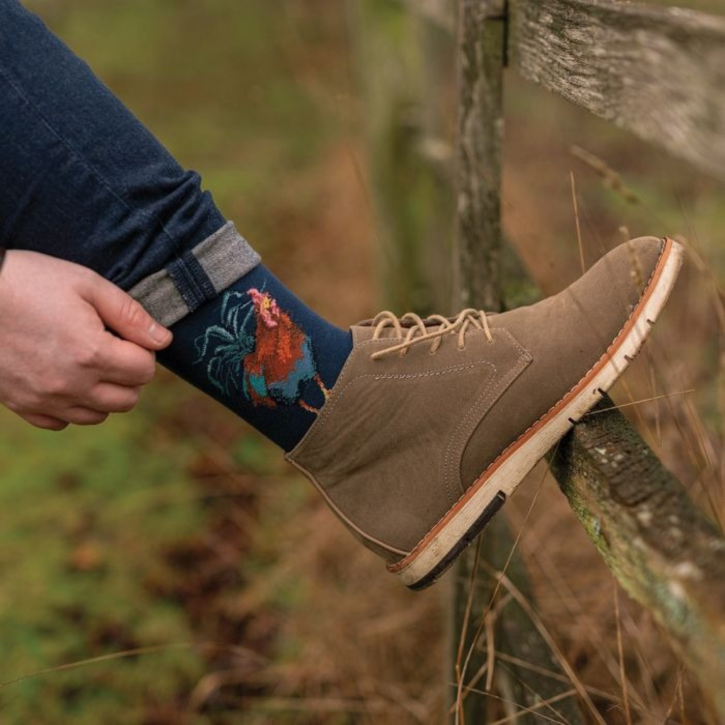 Wrendale Cockerel Mens Socks - Colours of the Rainbow
