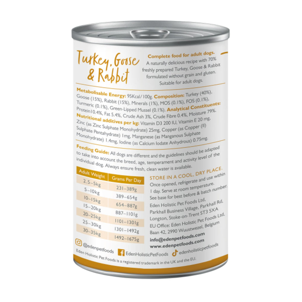 Eden Gourmet Wet Food for Dogs Goose & Rabbit 400g