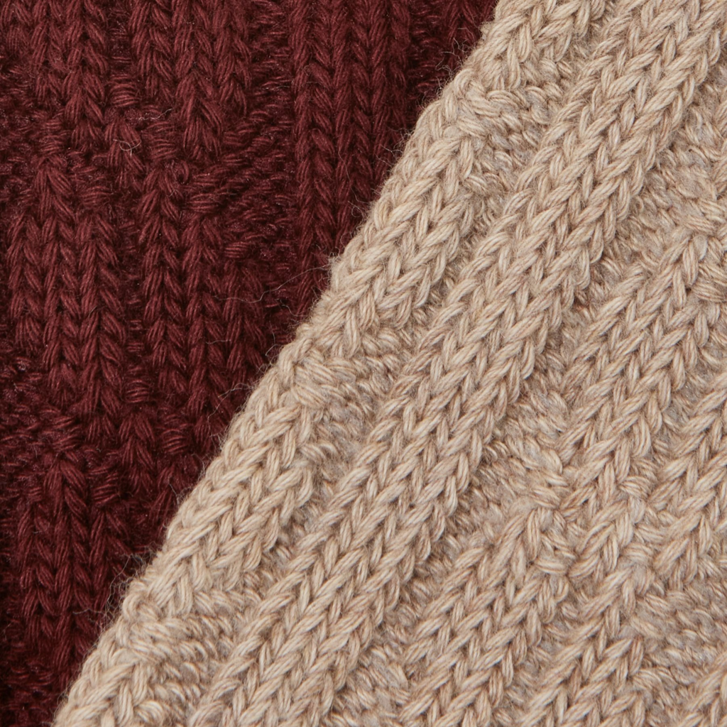 Joules Ladies Oatburg Cable Socks - Oat/Berry