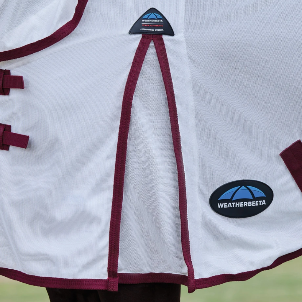 Weatherbeeta Comfitec Essential Fly Sheet Combo - White/Burgundy