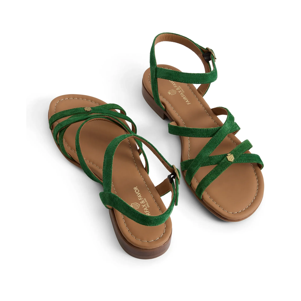 Fairfax and Favor St Ives Sandal - Clover Green Suede