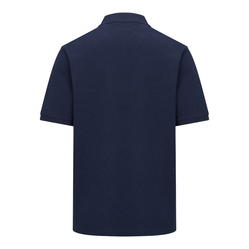 Hoggs of Fife Mens Stewart Block Pique Polo Shirt - Navy