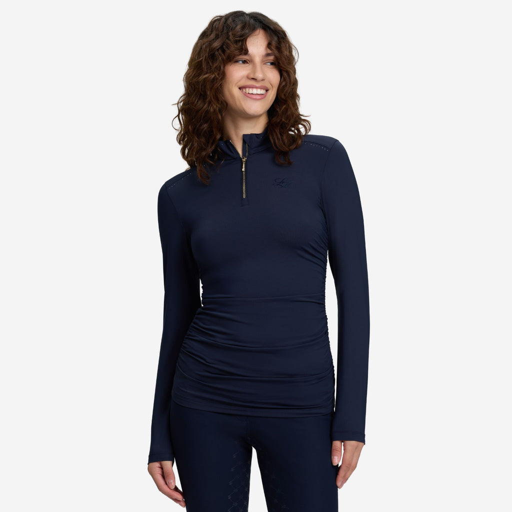 LeMieux Ladies Lustre Ruched Base Layer - Sapphire