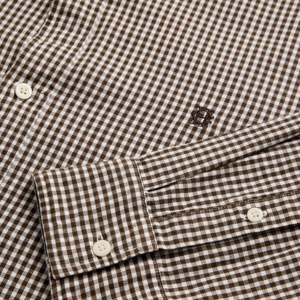 Holland Cooper Mens Tailored Fit Button Down Shirt - Chocolate Gingham