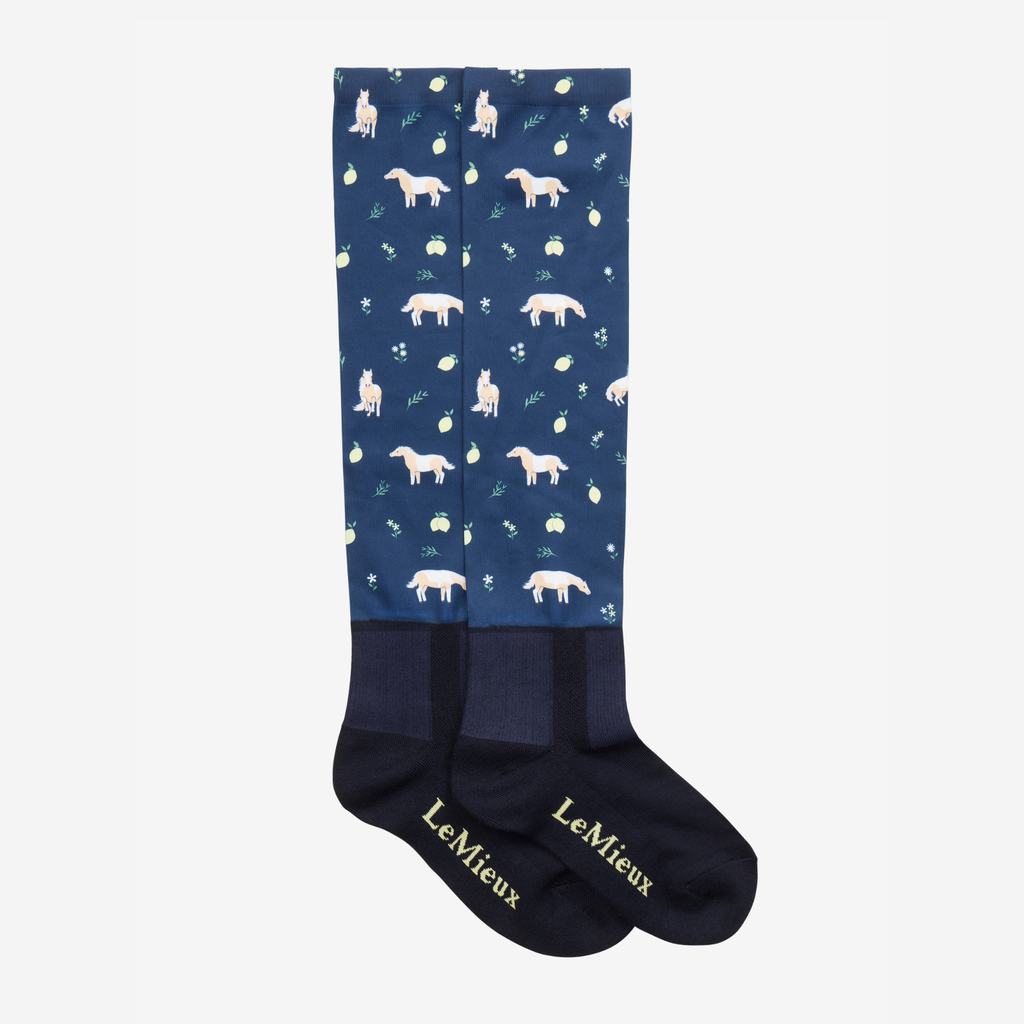 LeMieux Footsie Socks - Lemon/Navy