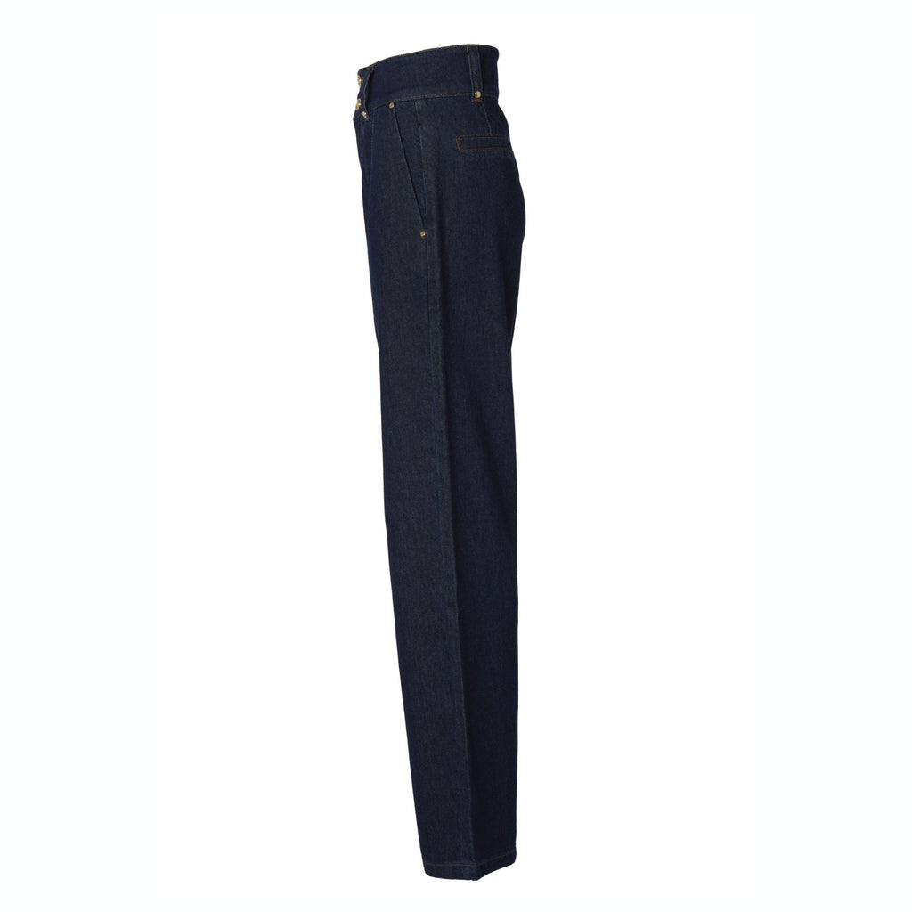 Holland Cooper Ladies Tailored Wide Leg Jean - Deep Indigo