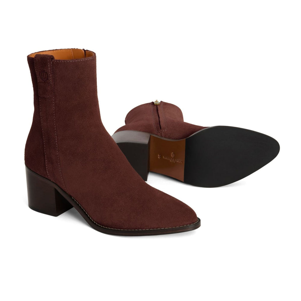 Fairfax & Favor Ladies Heeled Ludlow Ankle Boot - Port Suede