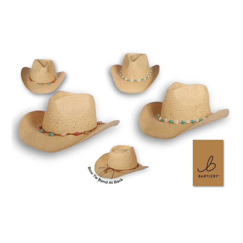 Bartleby Shell Bead Straw Cowboy Hat