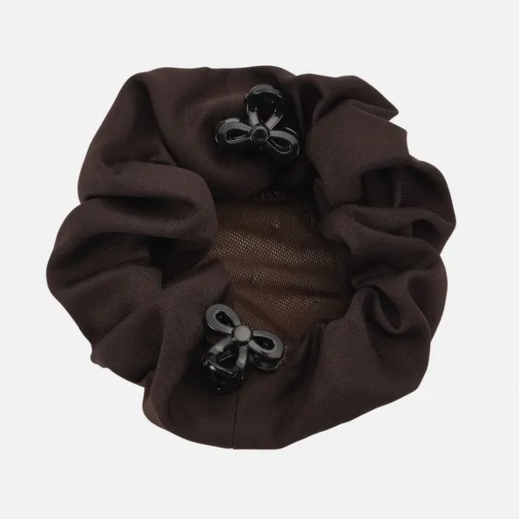 LeMieux Scrunchie with Crystal Hair Net - Brown/Brown