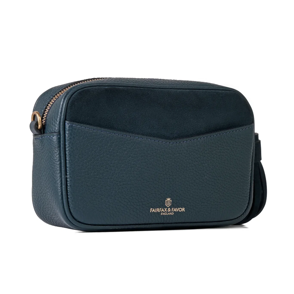 Fairfax & Favor Farnham Cross Body Bag - Teal Suede