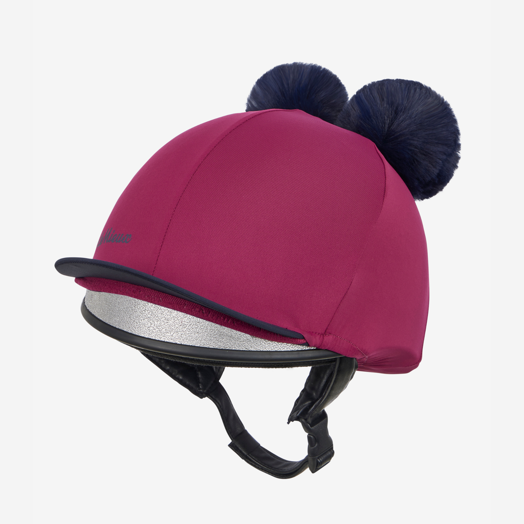 LeMieux Mini Double Pom Hat Silk - Blackberry