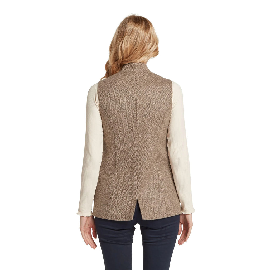 Schoffel Ladies Pennan Tweed Waistcoat - Cobblestone Herringbone Tweed